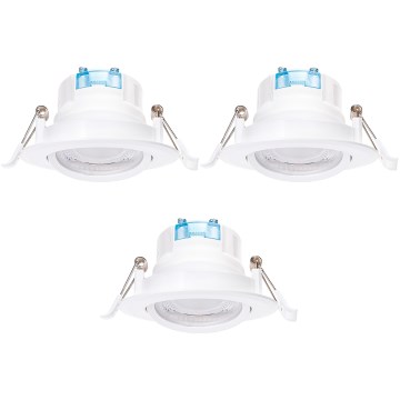 Aigostar - Conjunto de 3 luminárias de embutir LED/5W/230V 4000K Ø 8,5 cm branco