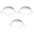 Aigostar - Conjunto de 3 luminárias de embutir para casa de banho LED/4,8W/230V IP65 brancas