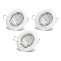Aigostar - Conjunto de 3 luminárias LED de embutir 1xGU10/4,5W/230V 4000K brancas