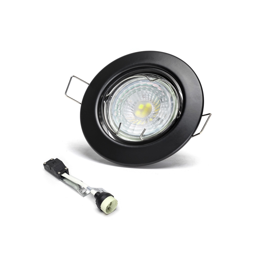 Aigostar - Conjunto de 3 spots LED de embutir 1xGU10/4,5W/230V 6500K pretos