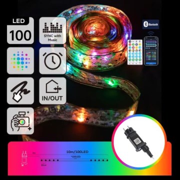Aigostar - Cordão de luzes de Natal inteligente LED RGBICW MESH, 100 LEDs, 10 m, IP44 + controlo remoto