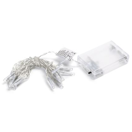 Aigostar - Cordão de luzes de Natal LED 20xLED/3xAA 2,3m em branco frio