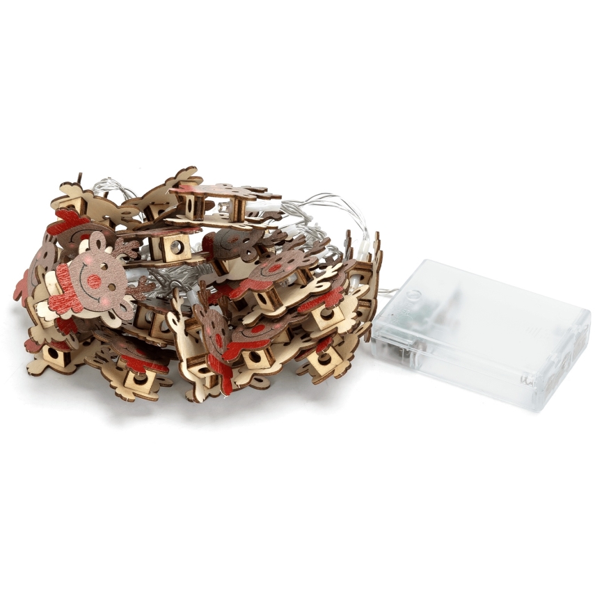 Aigostar - Cordão de luzes de Natal LED 20xLED/3xAA 3m branco quente reno