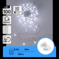 Aigostar - Cordão de luzes de Natal LED para exterior 100xLED 10,3m IP44 branco frio