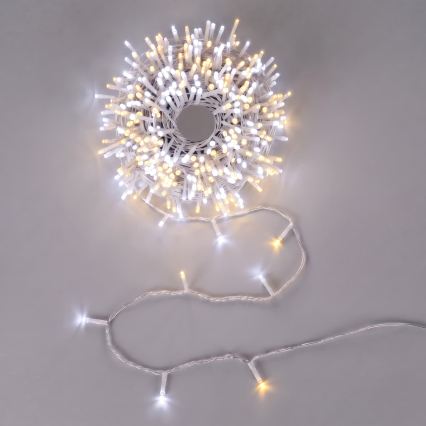 Aigostar - Guirlanda de Natal LED para exterior 150 LEDs/8 funções 18m IP44 branco quente/branco frio