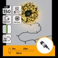 Aigostar - Cordão de luzes de Natal LED para exterior 150 LEDs/8 funções 18m IP44 branco quente