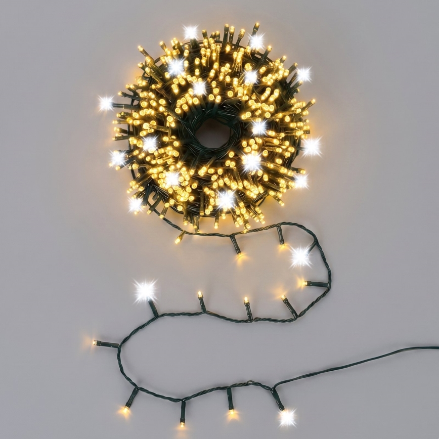 Aigostar - Cordão de luzes de Natal LED para exterior 160xLED+40xLED 13m IP44 branco quente+branco frio