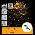 Aigostar - Cordão de luzes de Natal LED para exterior 200 LEDs/8 funções 8m IP44 branco quente