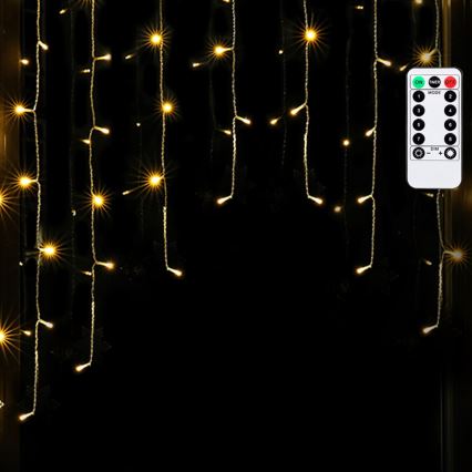 Aigostar - Guirlanda LED para exterior 200xLED/6W/230V/8 funções 3x1m IP44 branco quente + comando à distância