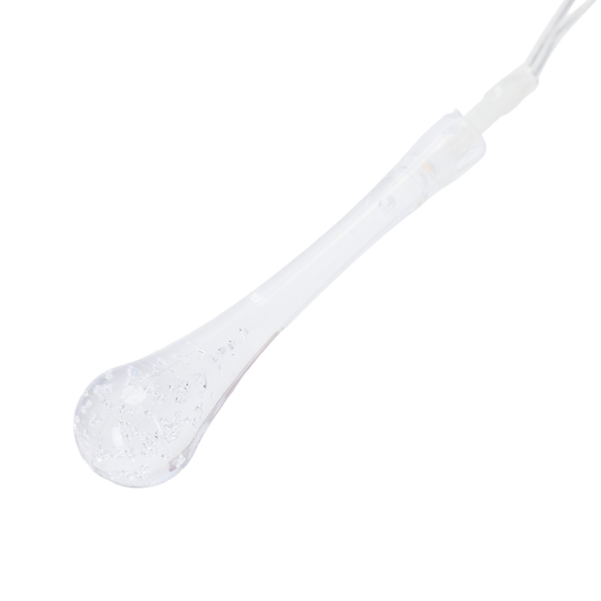 Aigostar - Guirlanda LED para exterior 25xLED/8 funções 3xAA 2,5 m IP44 branco quente gotas