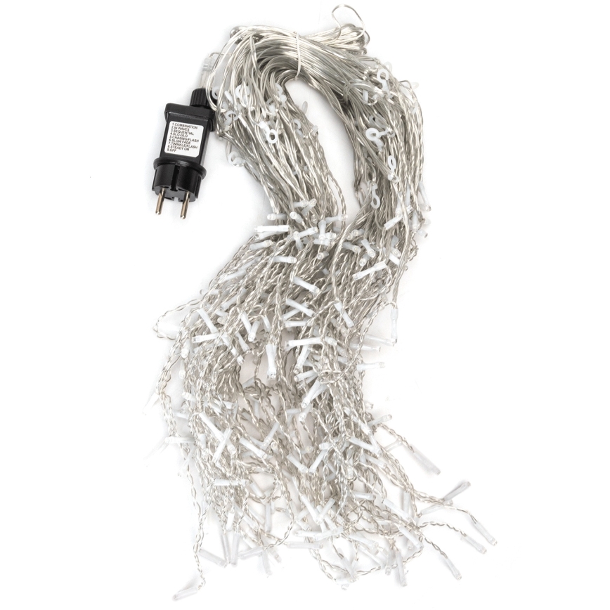 Aigostar - Guirlanda luminosa LED para exterior 300 LEDs/8 funções 15x0,4 m IP44 branco frio