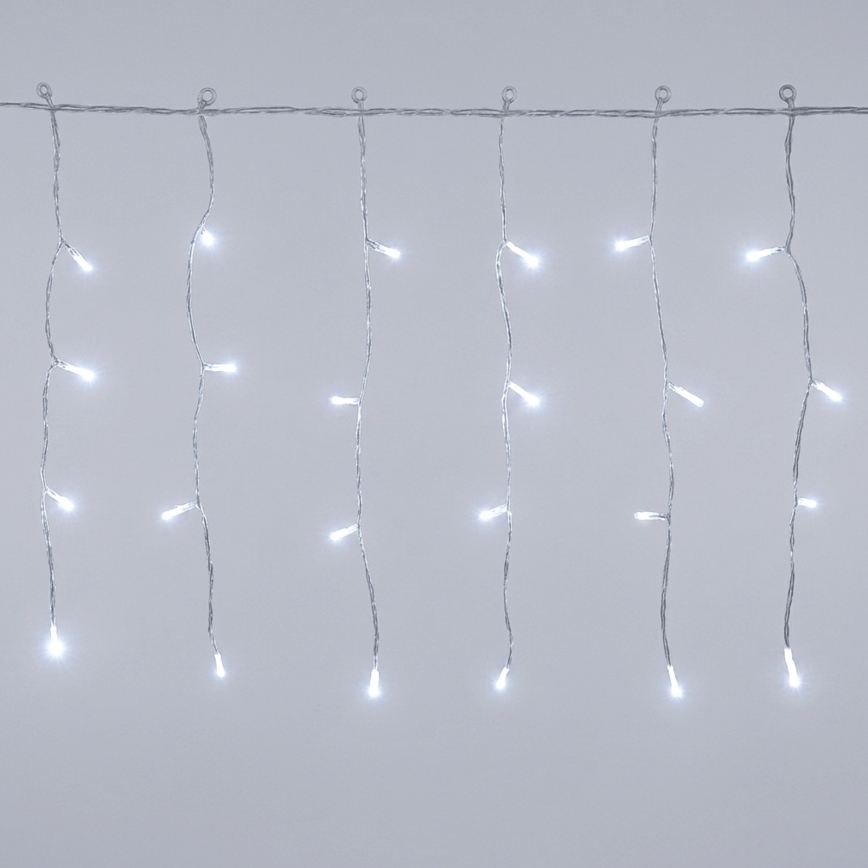 Aigostar - Luzes de Natal LED para exterior 300xLED/8 funções 3xAA 18x0,4m IP44 luz branca fria