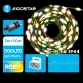 Aigostar - Cordão de luzes de Natal LED para exterior, 500 LEDs / 8 funções, 53 m, IP44, multicolorido