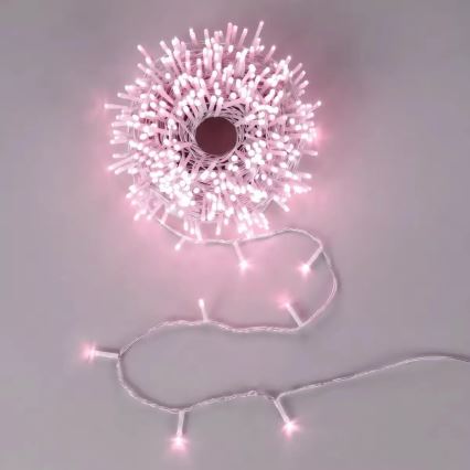 Aigostar - Guirlanda de Natal LED para exterior 500xLED/8 funções 53m IP44 rosa