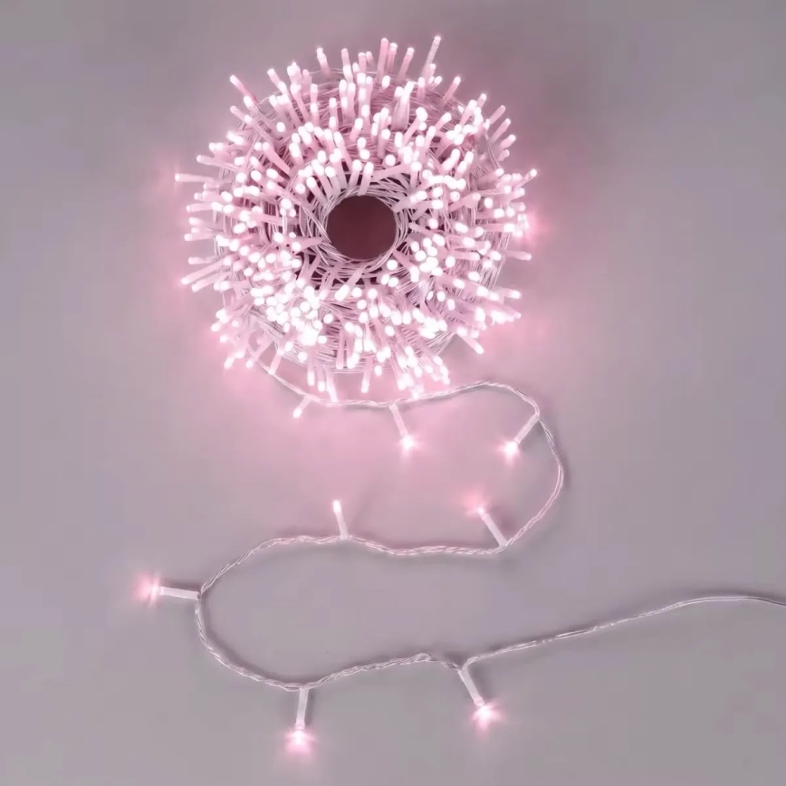 Aigostar - Guirlanda de Natal LED para exterior 500xLED/8 funções 53m IP44 rosa