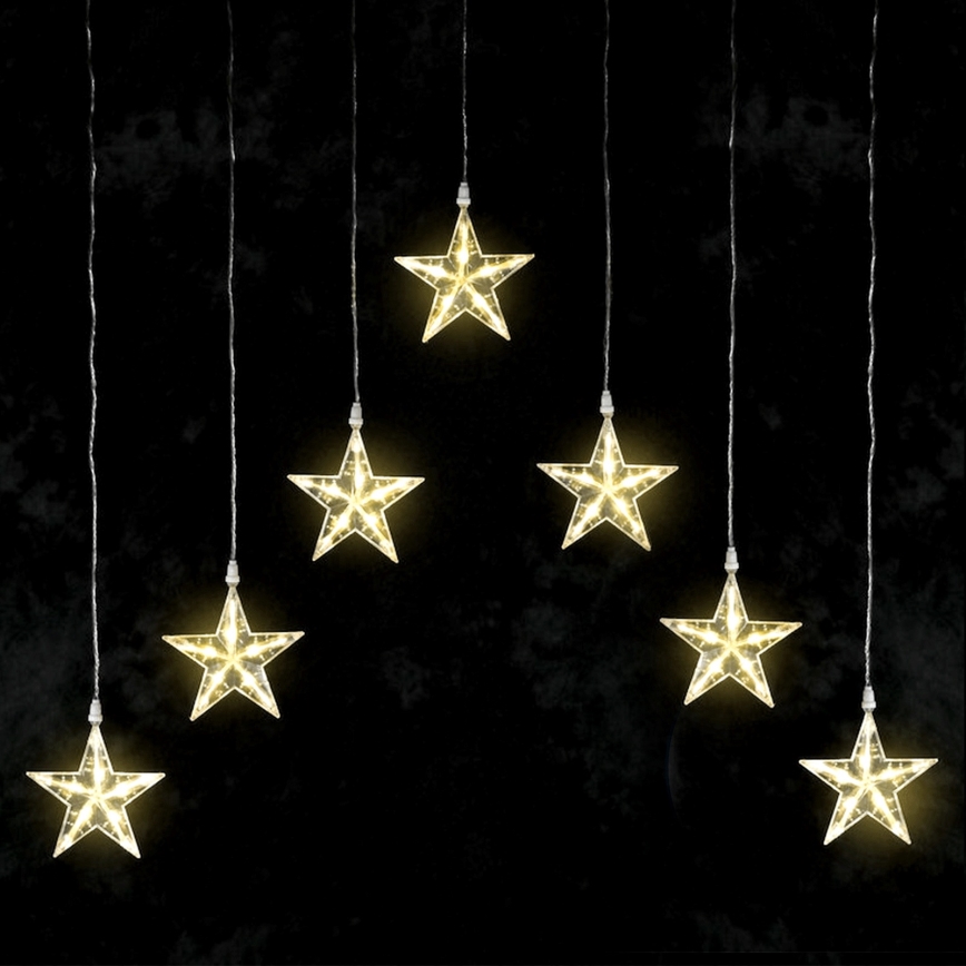 Aigostar - Cordão de luzes de Natal LED para exterior 70xLED/230V 1,2x1m IP44 branco quente estrelas
