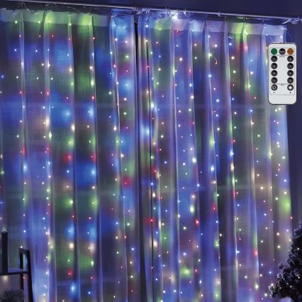 Aigostar - Guirlanda de Natal LED regulável 300 LEDs/8 funções USB 6x3m multicolorido + comando remoto