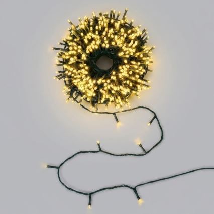 Aigostar - Cordão de Luzes de Natal Solar LED, 200 LEDs, 8 funções, 22 m, IP65, Branco Quente, 800 mAh