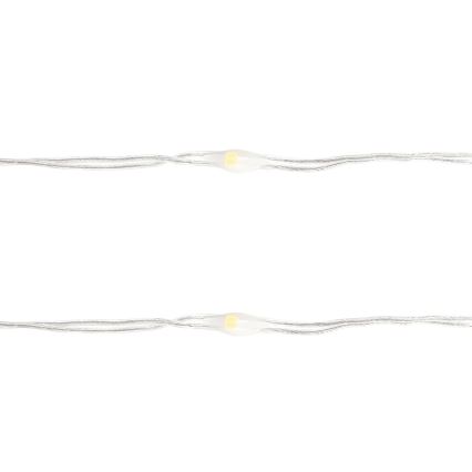 Aigostar - Cordão de luzes LED 100 LEDs/3xAA 10,3 m branco quente