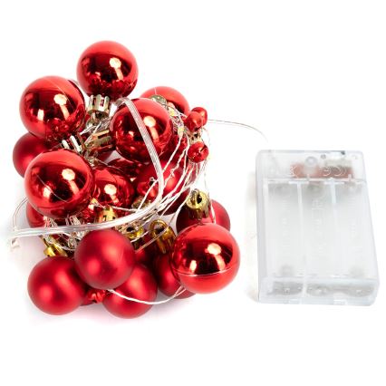 Aigostar - Cordão de luzes LED, 20 LEDs, 3x AA, 2 m, branco quente