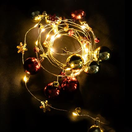 Aigostar - Cordão de luzes LED 20xLED/3xAA 2 m branco quente
