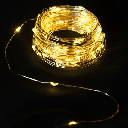 Aigostar - Guirlanda LED para exterior 50xLED/3xAA 5,3 m branco quente