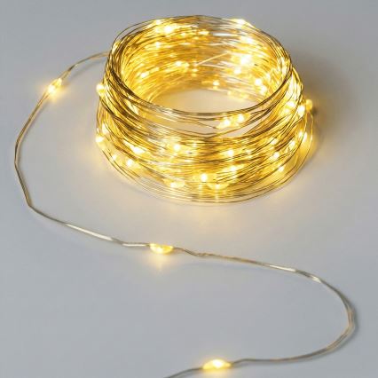 Aigostar - Guirlanda LED para exterior 50xLED/3xAA 5,3 m branco quente