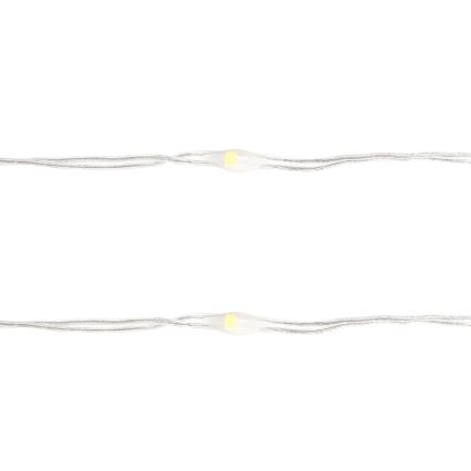 Aigostar - Cordão de luzes LED 50xLED/3xAA 5,3m branco frio