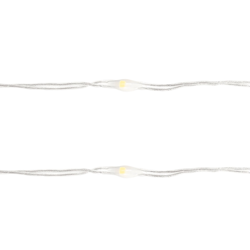 Aigostar - Cordão de luzes LED 50xLED/3xAA 5,3m branco quente
