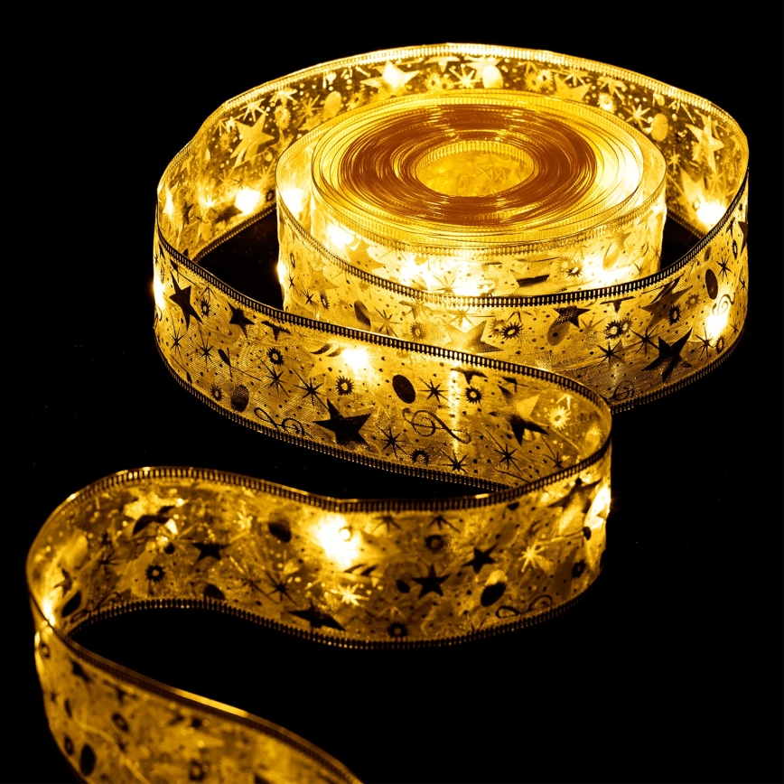 Aigostar - Cordão de luzes LED 50xLED/3xAA, 5 m, branco quente, dourado