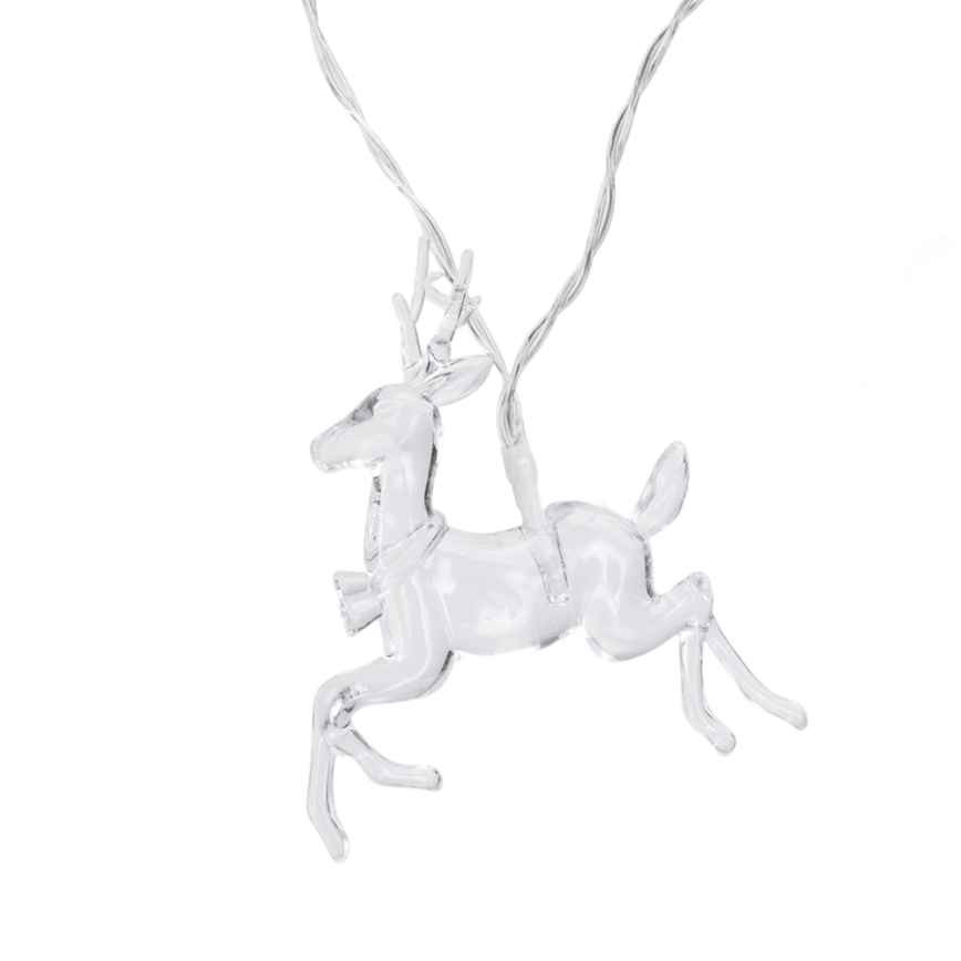 Aigostar - Cordão de Luzes LED de Natal, 10 LEDs, 3xAA, 1,5 m, branco quente, com veados