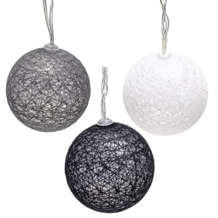 Aigostar - Cordão de luzes LED de Natal 10xLED/3xAA 2m branco quente