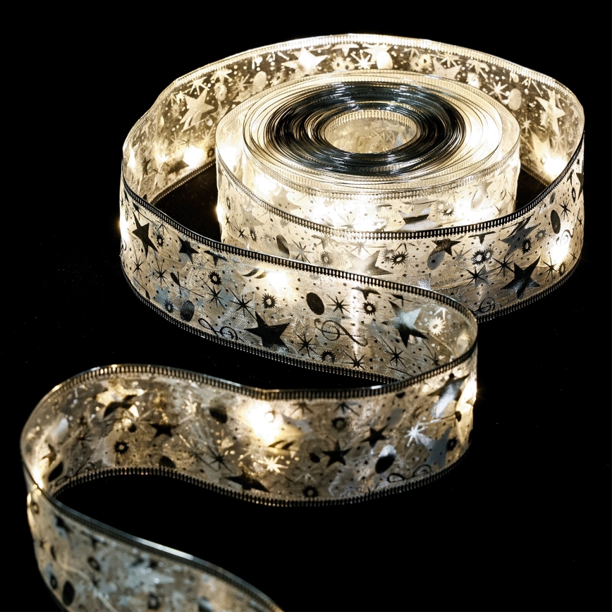 Aigostar - Cordão de luzes de Natal LED 20xLED/3xAA 2 m, branco quente, prateado