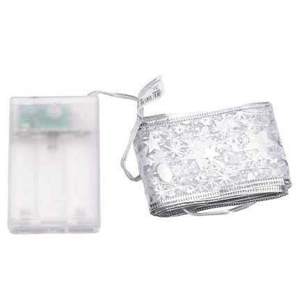 Aigostar - Cordão de luzes de Natal LED 20xLED/3xAA 2 m, branco quente, prateado