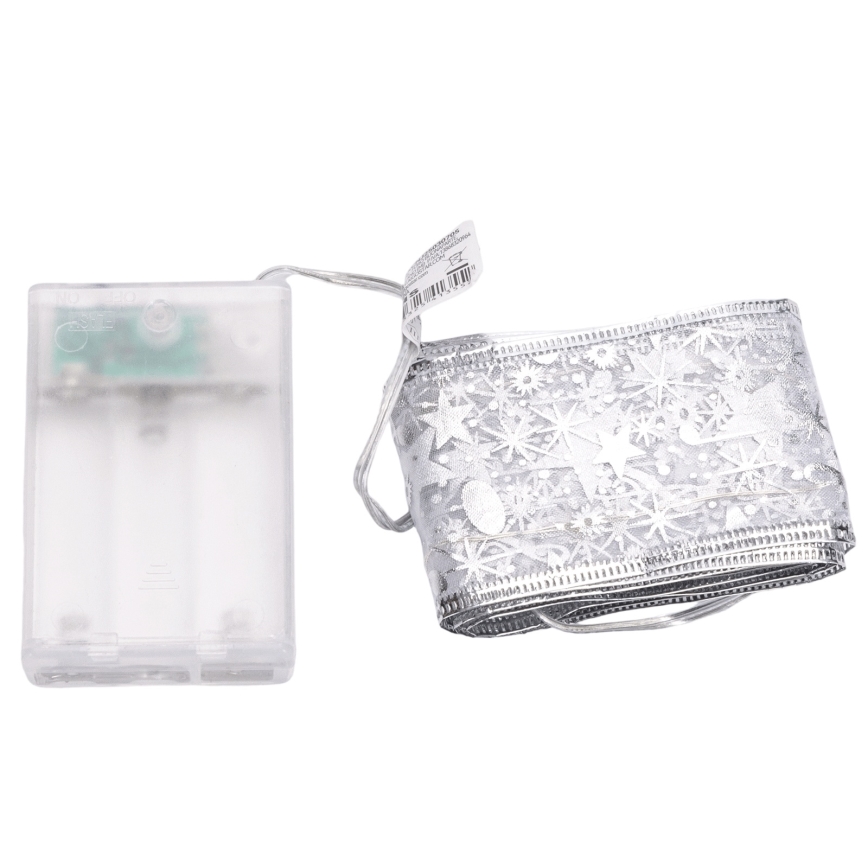 Aigostar - Cordão de luzes de Natal LED 20xLED/3xAA 2 m, branco quente, prateado