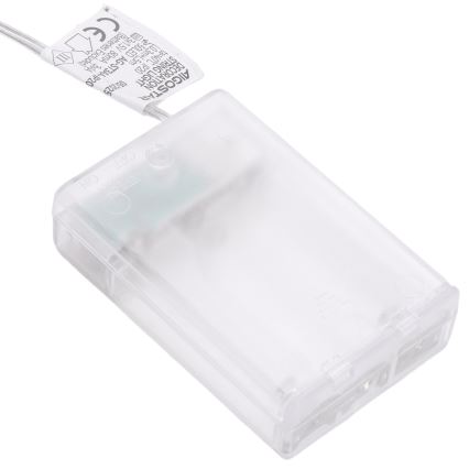 Aigostar - Cordão de luzes de Natal LED 20xLED/3xAA 2 m, branco quente, prateado