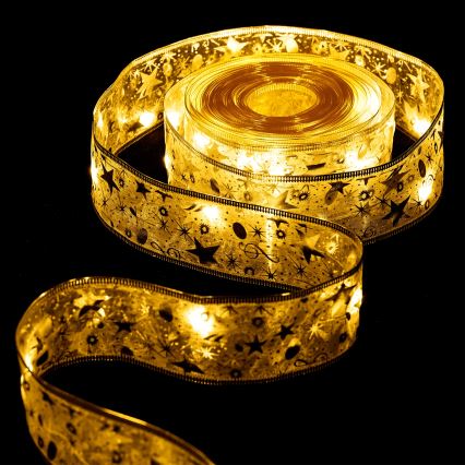 Aigostar - Cordão de luzes LED de Natal 50 LEDs/3xAA 5 m branco quente dourado
