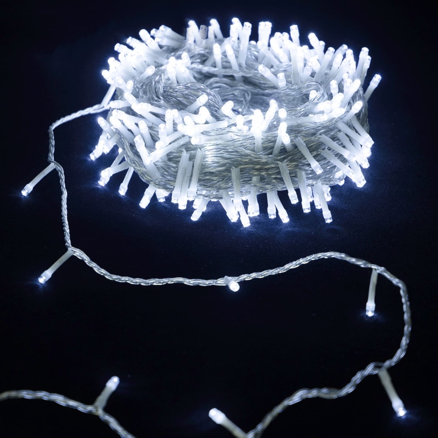 Aigostar - Cordão de luzes LED de Natal 50xLED/3xAA 5,3m branco frio