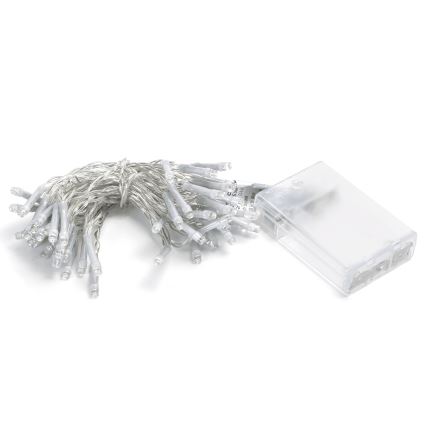 Aigostar - Cordão de luzes LED de Natal 50xLED/3xAA 5,3m branco frio