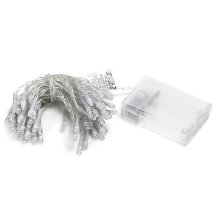 Aigostar - Cordão de luzes LED de Natal 50xLED/3xAA 5,3m branco quente