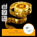 Aigostar - Cordão de luzes LED de Natal 50xLED/3xAA 5m branco quente, dourado