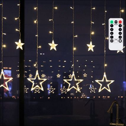 Aigostar - Cordão LED para exterior 120xLED/8 funções 3x0,6 m IP44 branco quente + controlo remoto