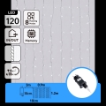 Aigostar - Cordão de luzes LED de Natal para exterior 120xLED/8 funções 3,9x1,2m IP44 branco frio