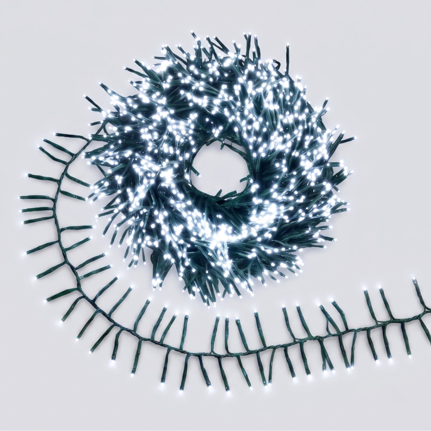 Aigostar - Cordão de luzes LED de Natal para exterior, 200 LEDs, 8 funções, 8 m, IP44, branco frio
