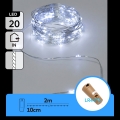 Aigostar - Cordão de luzes LED decorativo com rolha para garrafa 20xLED/3xLR44 2m branco frio