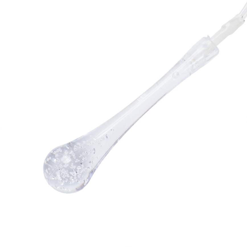 Aigostar - Guirlanda de Natal LED para exterior, 100 LEDs, 8 funções, 3xAA, 10 m, IP44, branco quente, formato gotas