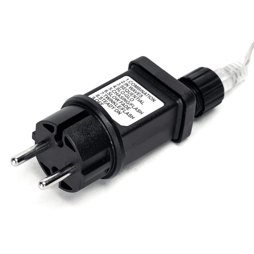 Aigostar - Cordão de luzes LED para exterior, 50 LEDs / 8 funções, 8 m, IP44, branco frio