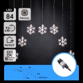 Aigostar - Cordão de luzes LED para exterior, guirlanda de Natal, 84xLED/8 funções, 1,2x1m, IP44, branco frio, flocos de neve