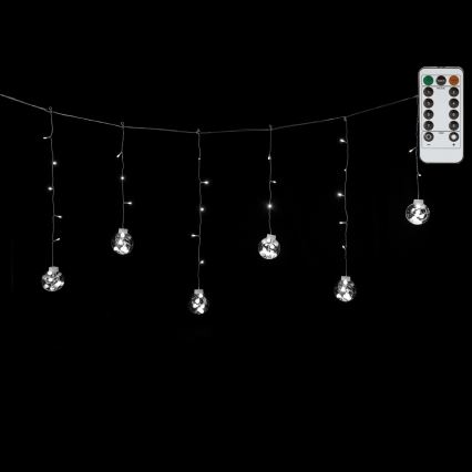 Aigostar - Guirlanda LED para exterior 120xLED/8 funções 3x0,6m IP44 branco frio + comando remoto