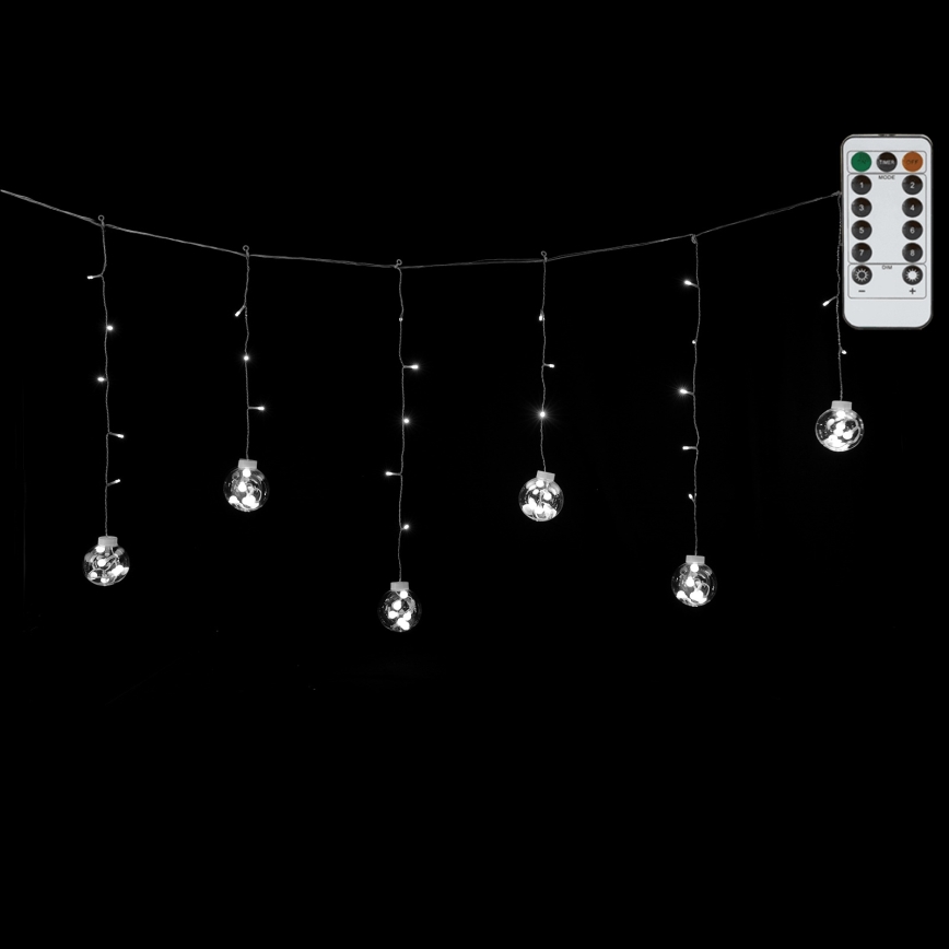 Aigostar - Guirlanda LED para exterior 120xLED/8 funções 3x0,6m IP44 branco frio + comando remoto